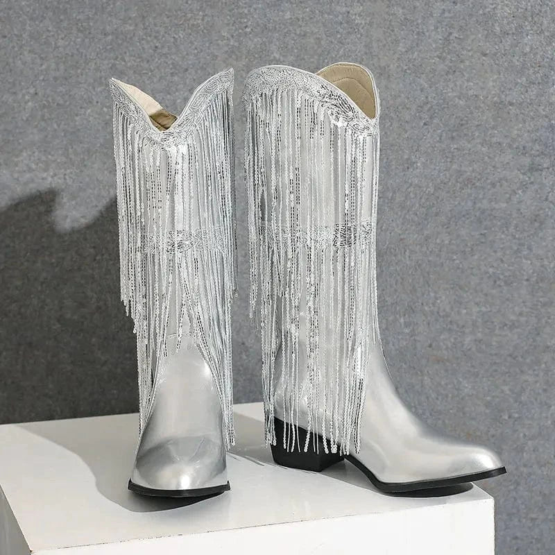 Glamorösa Cowgirl Boots med Fransar