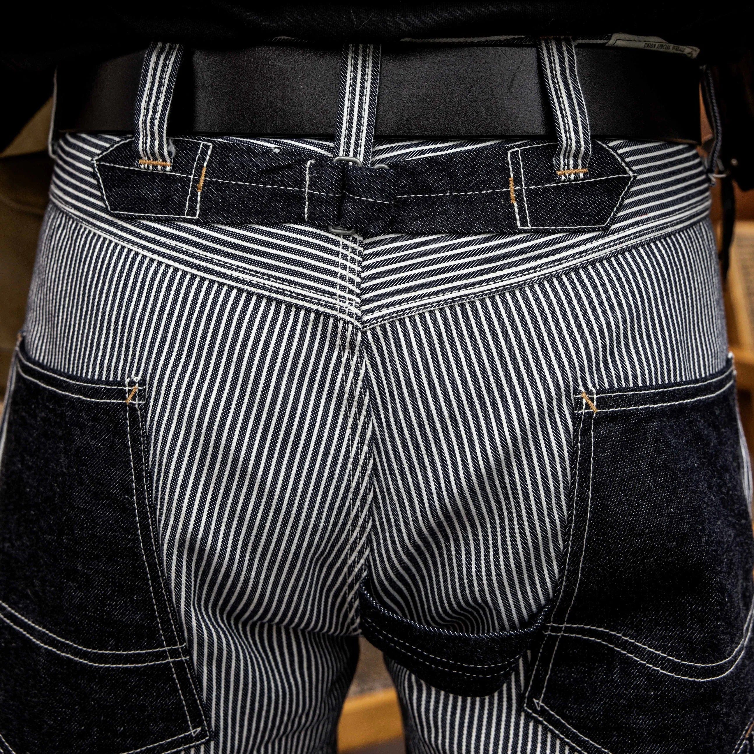 Hickoryrandiga jeans herr