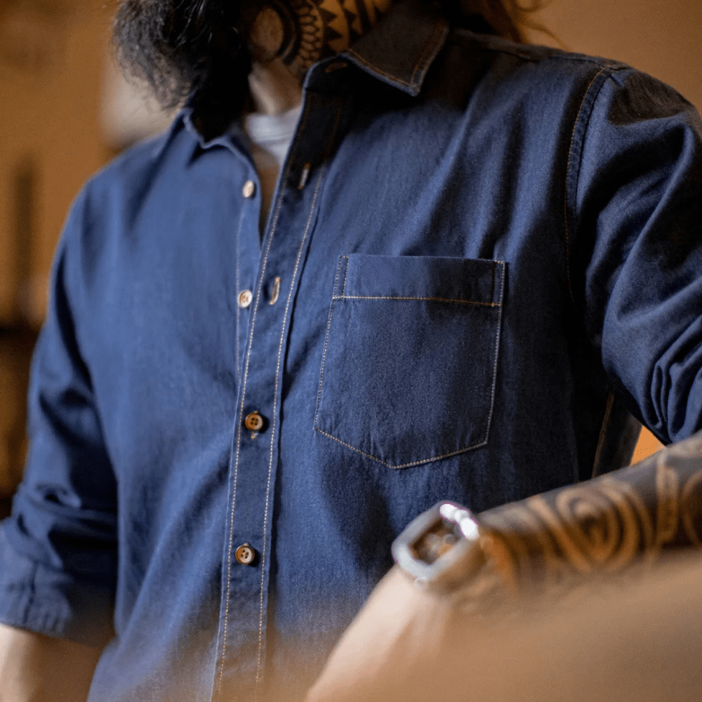 Denimskjorta Western klassisk