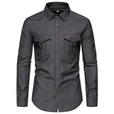 Jeans skjorta western Mörkgrå / XS