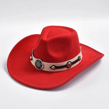 Klassisk Westernhatt i filt Röd / One Size