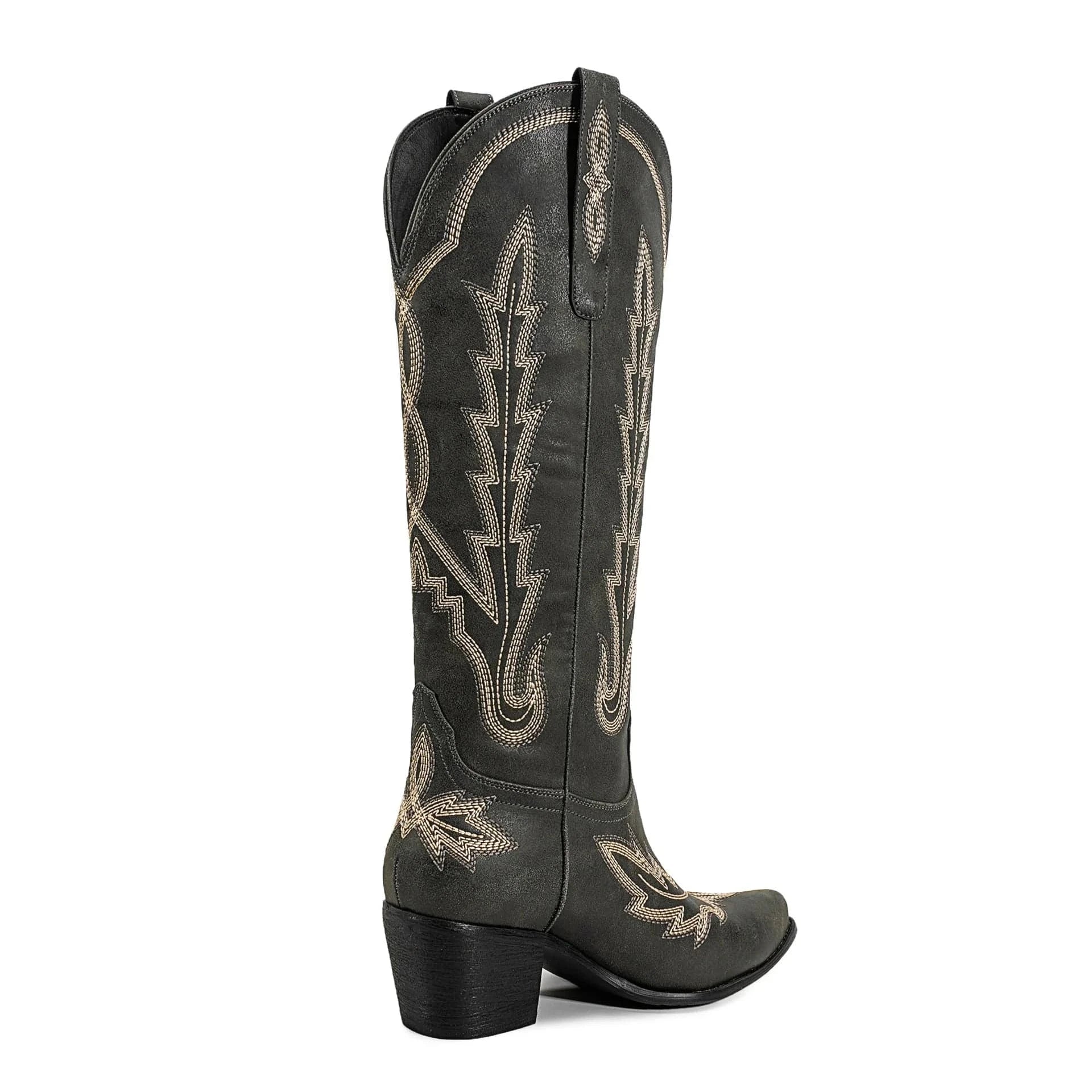 Klassiska Cowboyboots i Svart Mocka