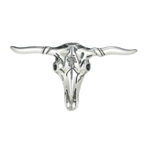 Longhorn Skalleformad Bältesspänne Silver