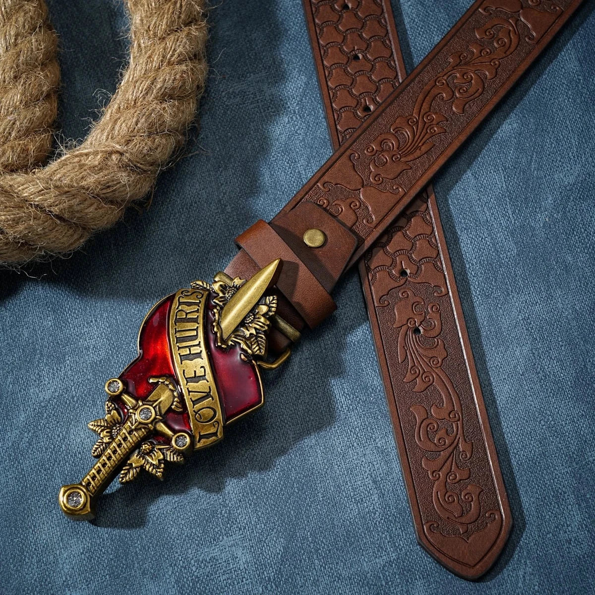 Love Hurts Westernbälte i Läder