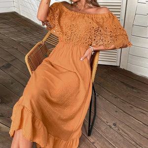 Off shoulder klänning sommar
