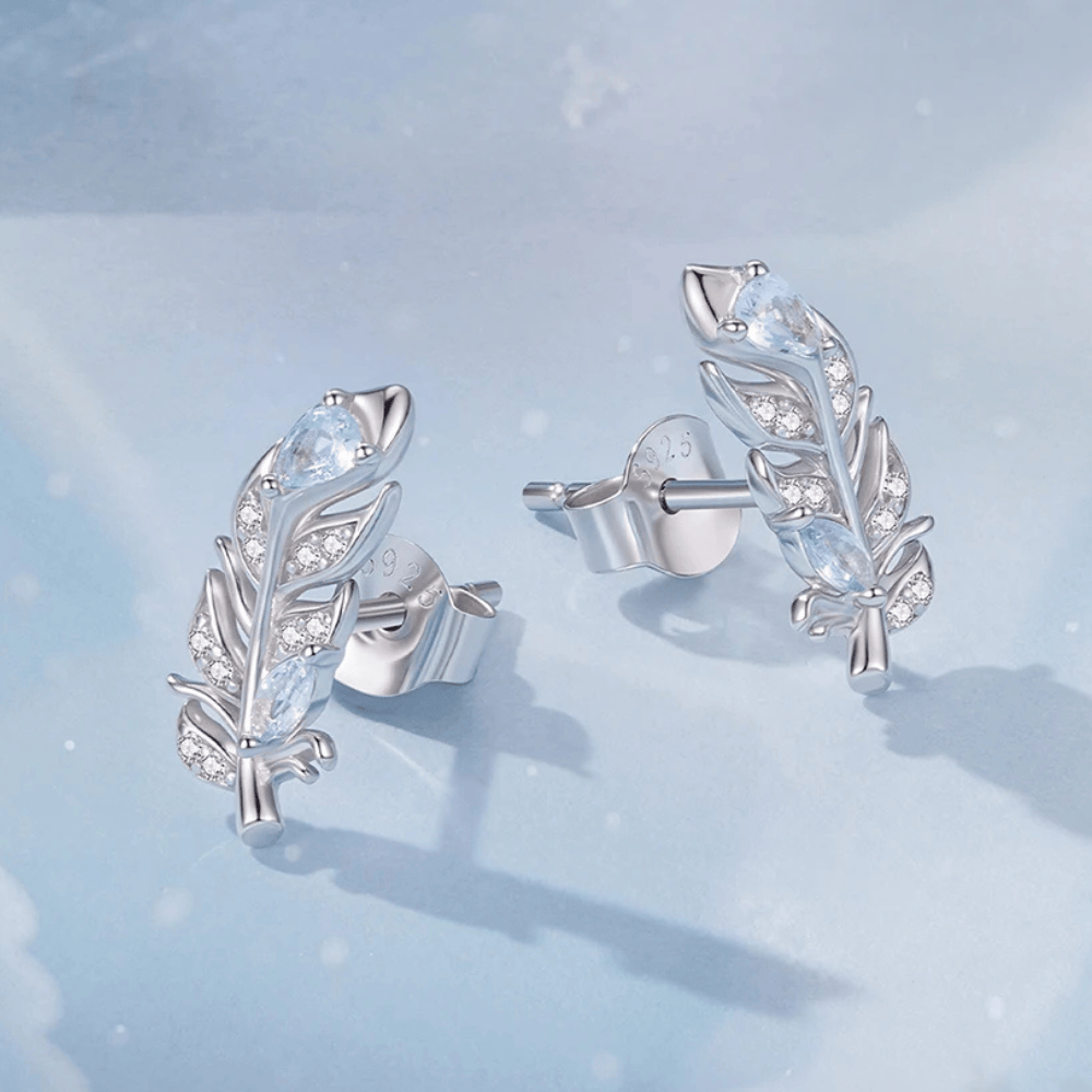 Örhängen Fjäder Äkta Silver Silver