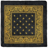 Paisley Svart Bandana Gul / 54cm-54cm