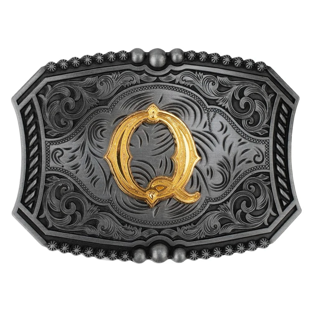 Personligt bokstav bältesspänne western stil metall Bokstav Q