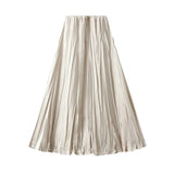Plisserad satinkjol Beige / One Size