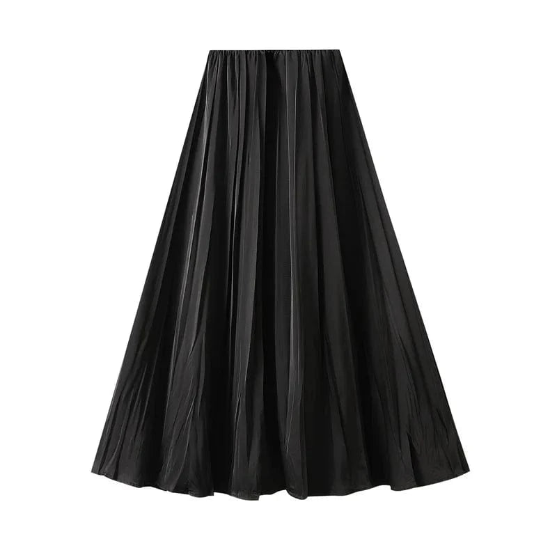Plisserad satinkjol Svart / One Size