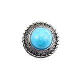 Runt concho i retrodesign med imitationsturkos Silver och blå / 12mm