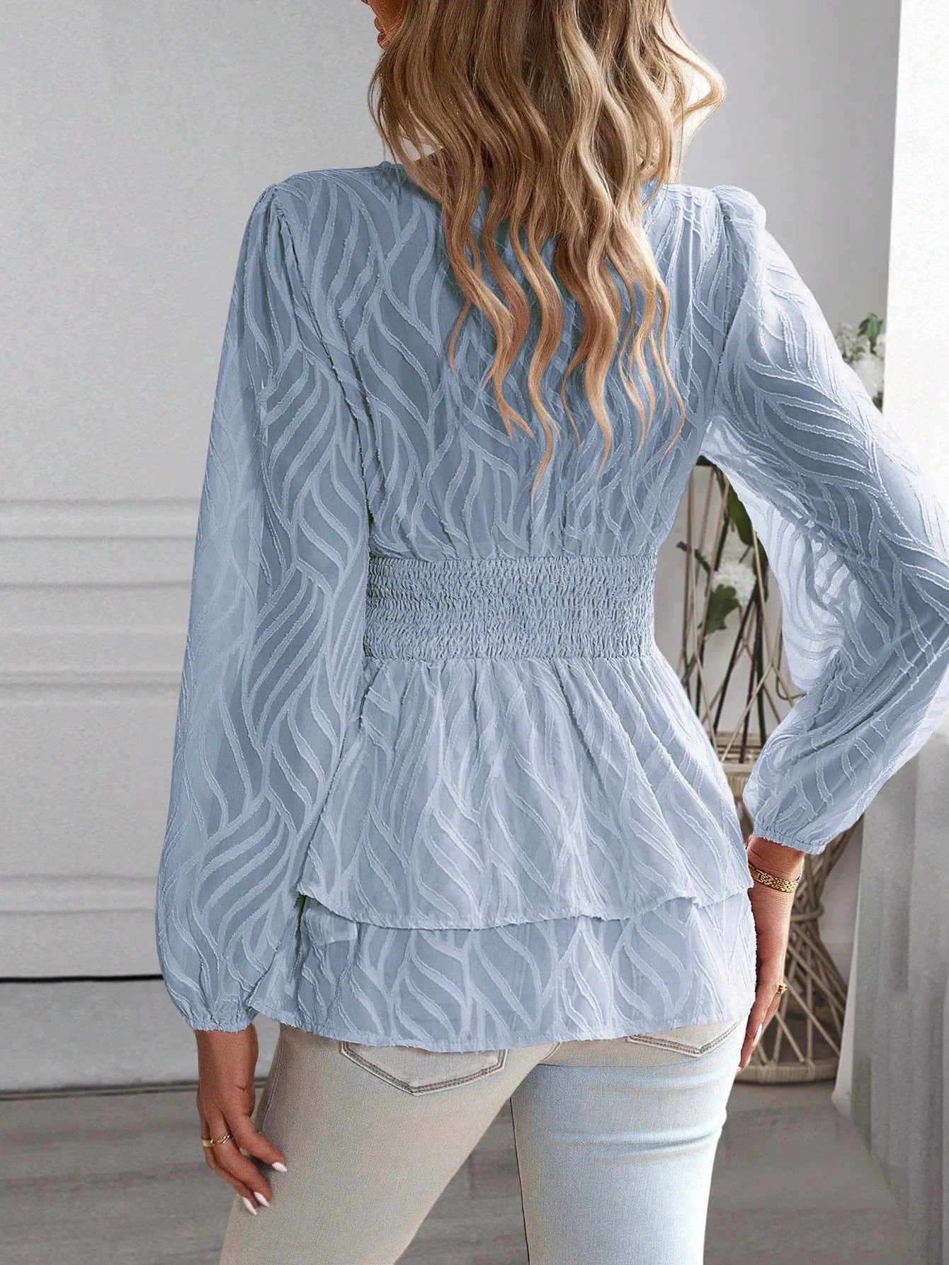 Smockad blus