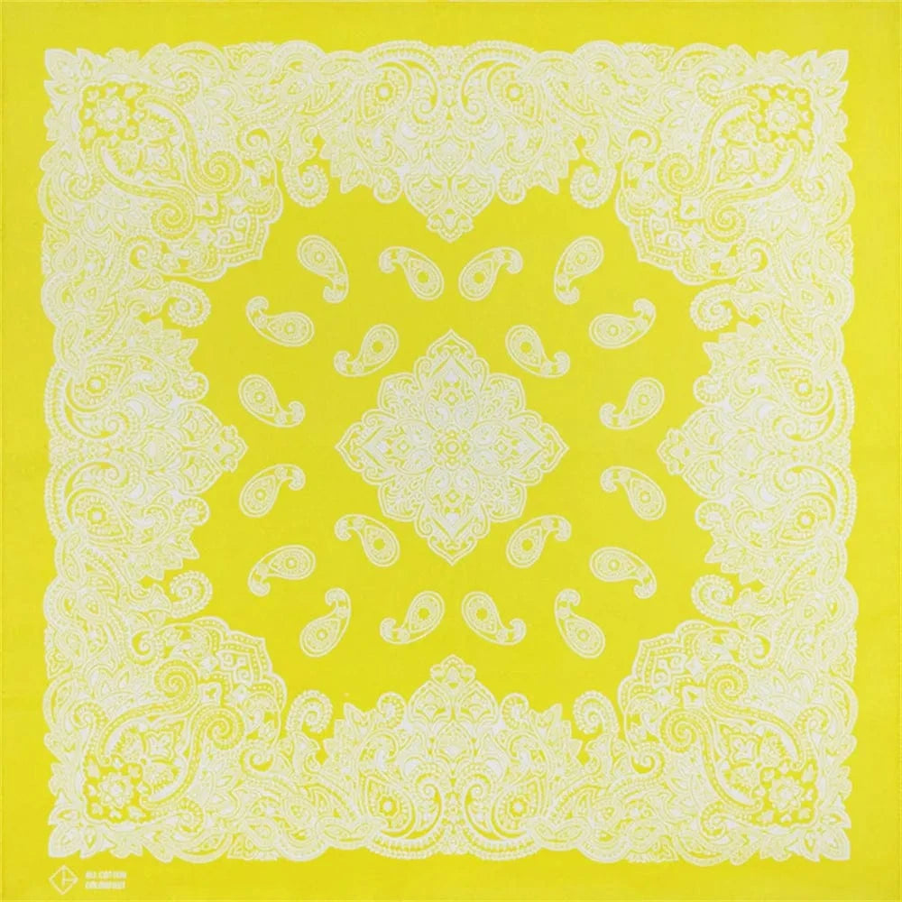 Solgul Bandana med Fint Paisley-mönster Solgul