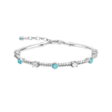 Stelt Silverarmband med Vriden Design och Turkosa Stenar Silver med turkos