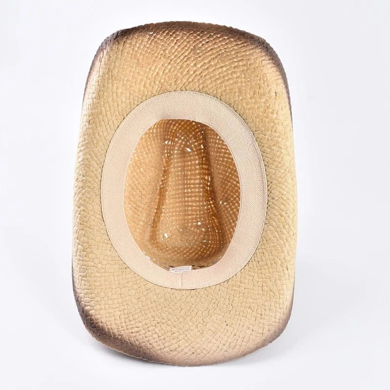 Strå cowboyhatt med stjärna Naturhalm / One Size