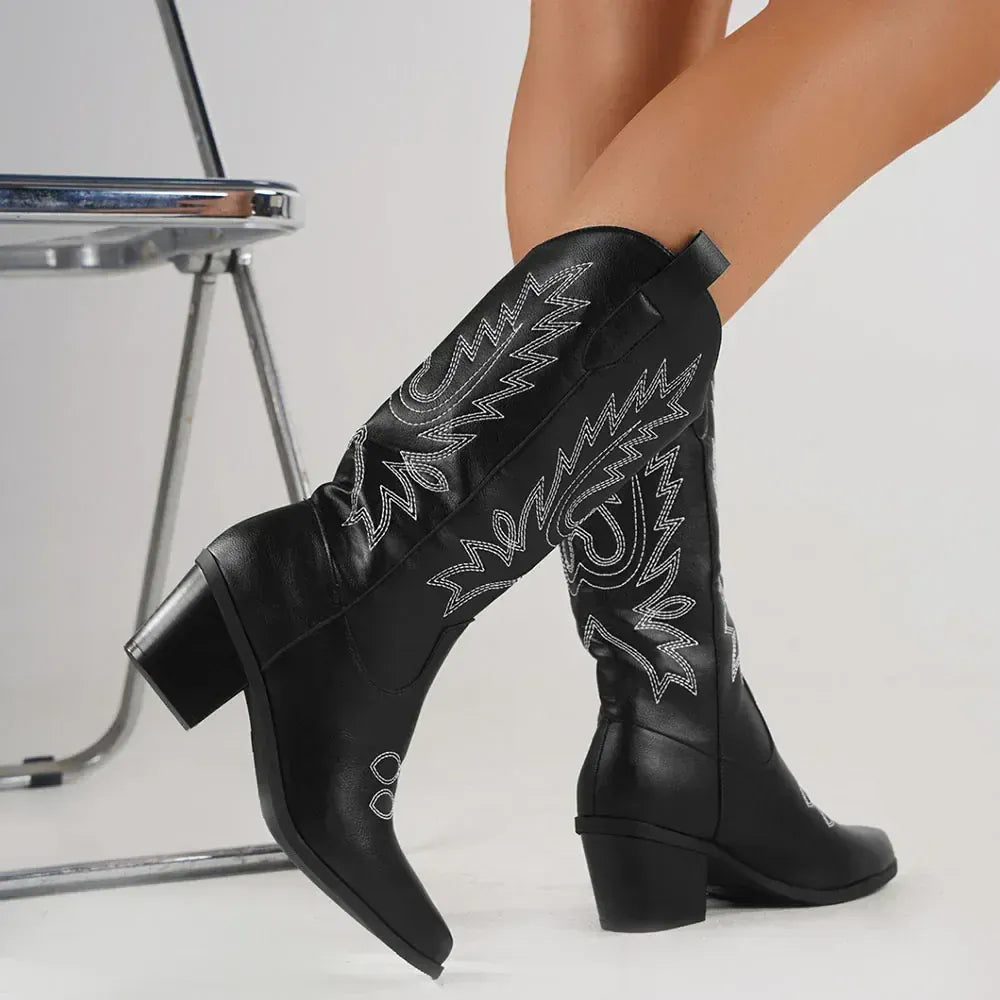 Svarta cowboy boots dam