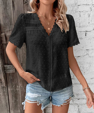 V ringad blus dam