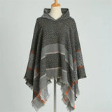 Varm poncho dam Mörkgrå / One Size