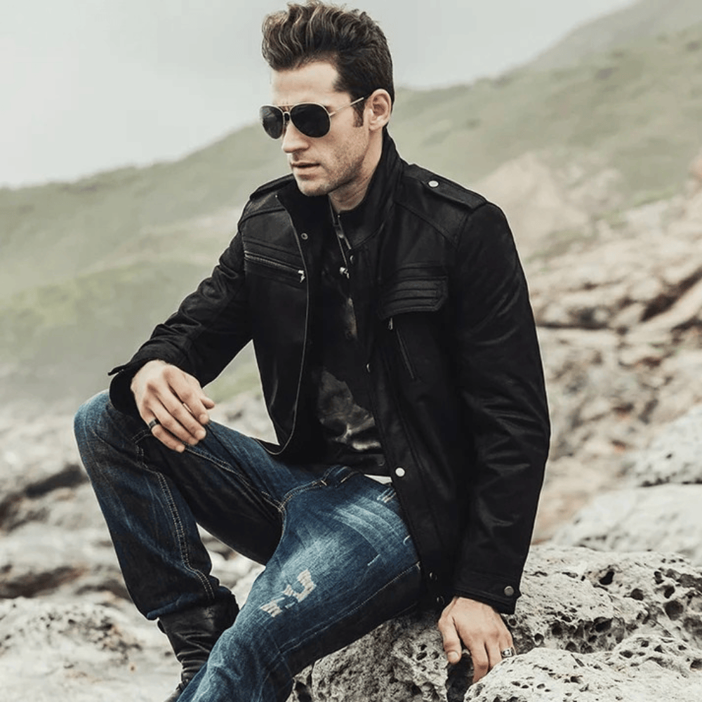 Vintage läder jacka herr