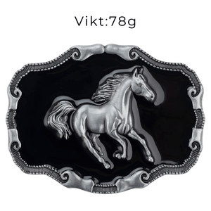 Western Bältesspännen Svart Emalj