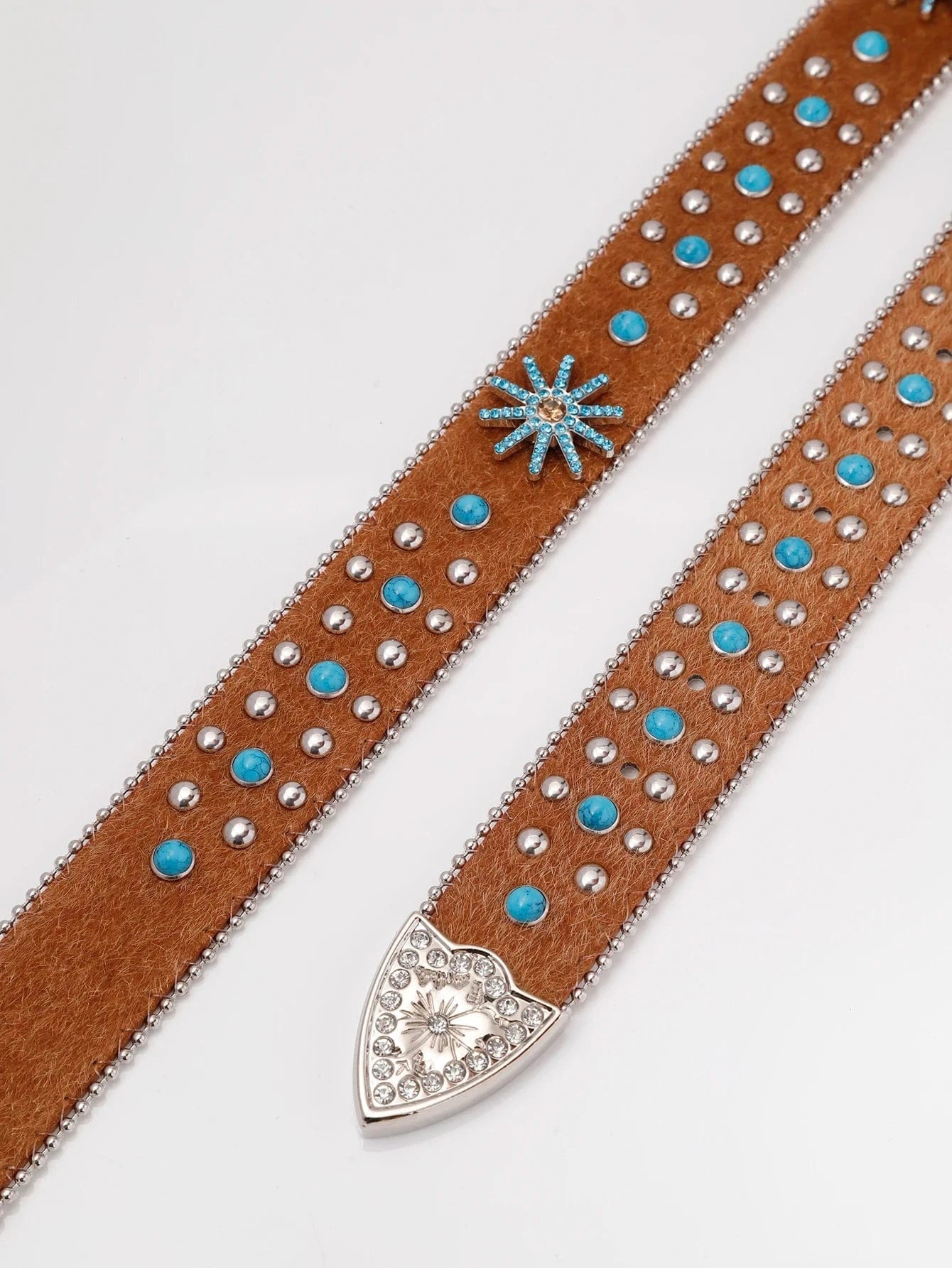 Westernbälte Brun med Strass och Silverspänne Brun / 115cm