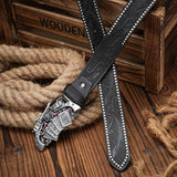 Westernbälte med revolverspänne Svart silver / 120cm