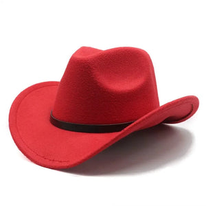 Westernhatt filt Röd / 56-58cm