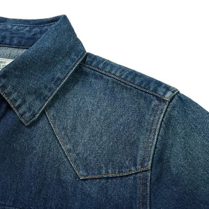 Westernskjorta i tvättad denim